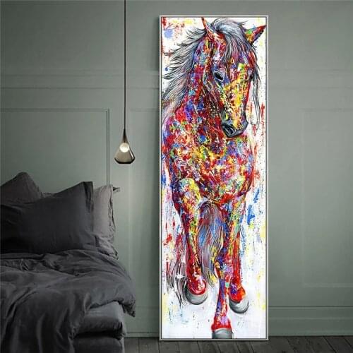 Abstract Wall Art Painting Canvas Print Animal Picture Animal Prints Poster The Standing Horse For Living Room Home Decoration