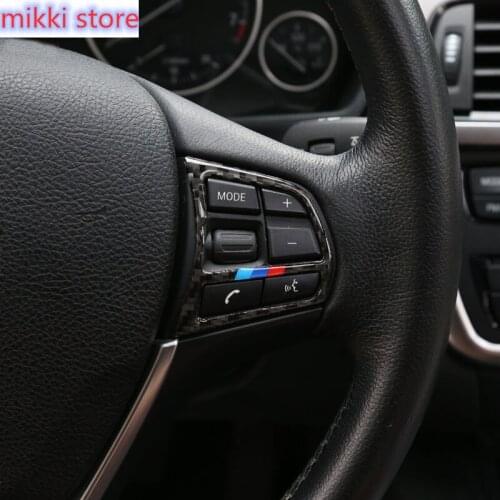 Accessories For BMW F20 F21 F22 F23 F30 F31 F32 F34 F36 Car Styling Carbon Fiber Steering wheel Buttons frame cover trim Sticker