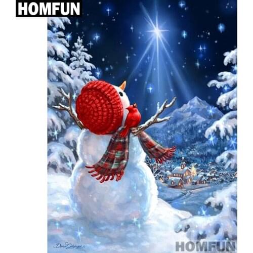 HOMFUN Full Square/Round Drill 5D DIY Diamond Painting "Christmas snowman" Embroidery Cross Stitch 5D Home Decor Gift A01296