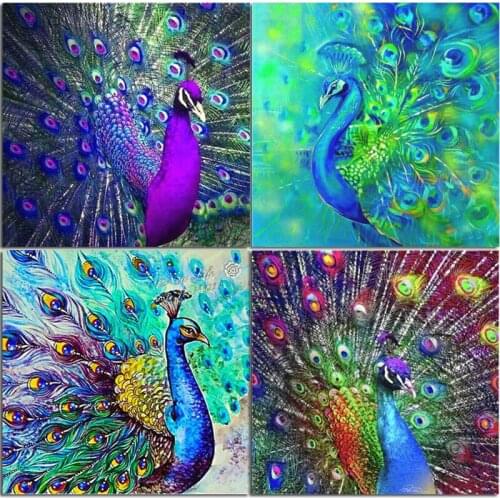 Diamond Painting Diy peafowl Full Square/Round Drill Wall Sticker Diamond Embroidery Sale Animal Home Decoration