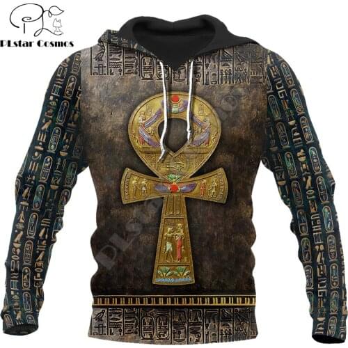 Ancient Egypt Ankh 3D All Over Printed Mens autumn Hoodie Harajuku Unisex Casual Pullover Streetwear Jacket Tracksuits DK123