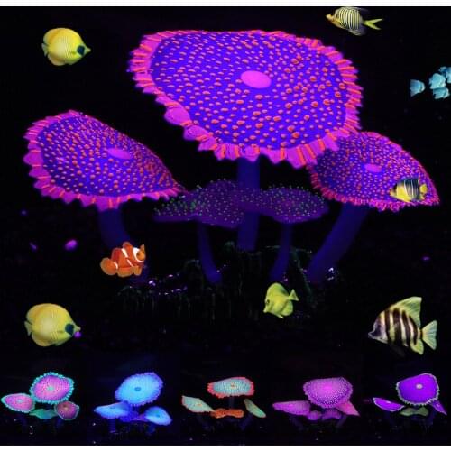 Glowing Effect Artificial Coral Aquarium Coral Decor Coral Ornaments Sea Plant Ornaments for Fish Tank Aquarium Decoration