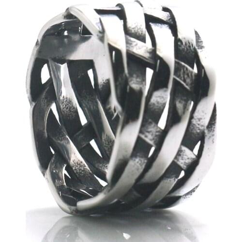 316L Stainless Steel Punk Gothic Simple Fashion Cool Weave Ring