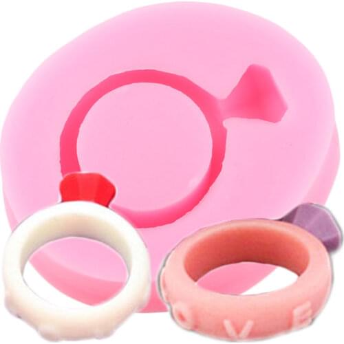 Mujiang Diamond Ring Silicone Mold Wedding Fondant Cake Decorating Tools DIY Sugar Paste Chocolate Candy Caly Soap Molds