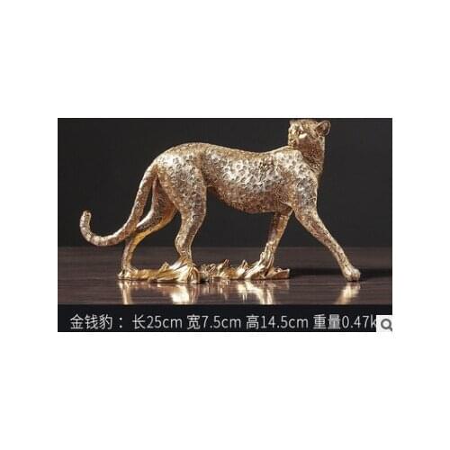 Leopard Statue European Animal Statue Leopard Print Home Office Jaguar Living Room Decoration Crafts