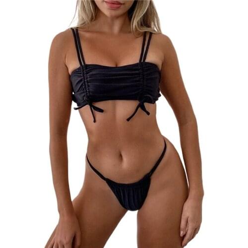 Summer Sexy Lady Swimsuit High Waist Bikini Set Two Piece Padded Swimwear Female Push Up Bathing Suit Bather Biquinis