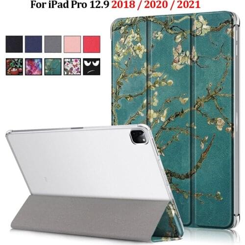 Magnetic Flip Cover For Coque iPad Pro 12 9 Case 2021 2020 Leather Clear Back Slim Protective Cover For iPad Pro 12.9 2021 Case