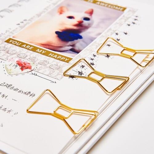 Fashion Golden Color Butterfly Sharp Paper Clips Accessories for Dokibook Notebook Planner Inner Pages