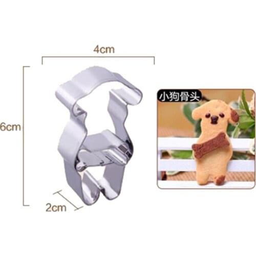 Cartoon Dog Cutter Cake Decoration Tools 2 Pcs Stainless Steel Water Drop Shape Fondant Animal Print Molds Stencils Cookie Tools