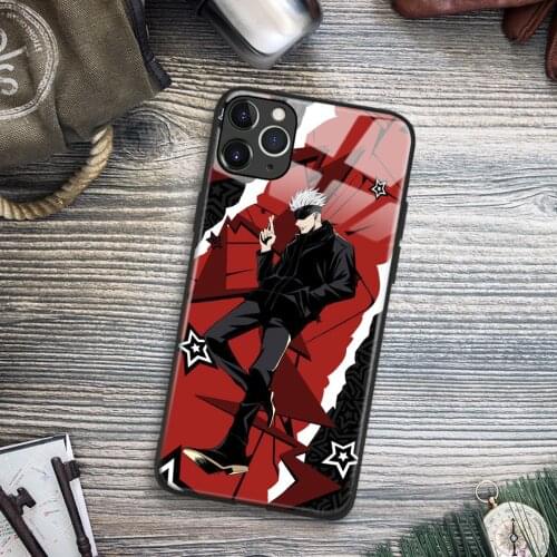 Satoru Gojo Jujutsu Kaisen Anime Manga Soft TPU Glass Phone Case for IPhone SE 6s 7 8 Plus X Xr Xs 11 12 Mini Pro Max Samsung