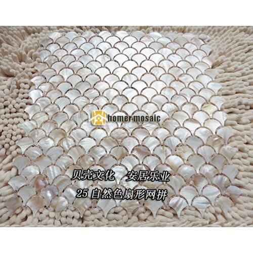 Natural fish scale fan shape shell mother of pearl MOP mosaic tiles HMSM2003 kitchen shower backsplash bathroom wall floor tiles