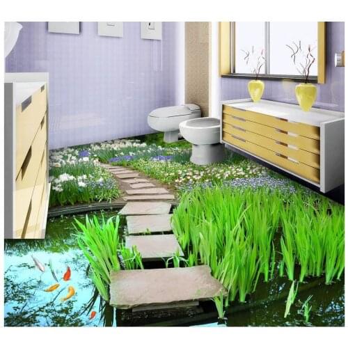 Floor wallpaper 3d for bathrooms liver Custom photo floor wallpaper 3d PVC waterproof floor Home Decoration
