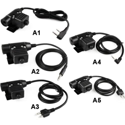 Newly Tactical Headset PTT Hunting Military Airsoft Headset Adapter HD-PTT-U94 for Tactical Headset Talkabout Mobile Phone