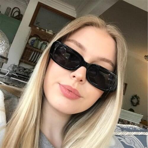 Small Rectangle Sunglasses Women Oval Square Sun Glasses for Women 2020 Summer Female Vintage Shades uv400 Leoaprd Brown Glasses