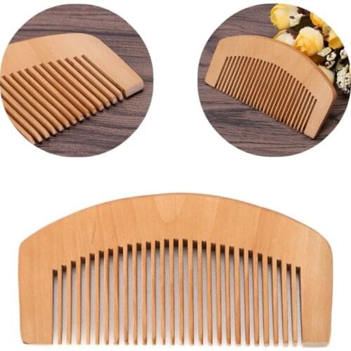 Peach Wood Comb Fine Tooth Head Massage Hair Care Beard Mustache Anti-static