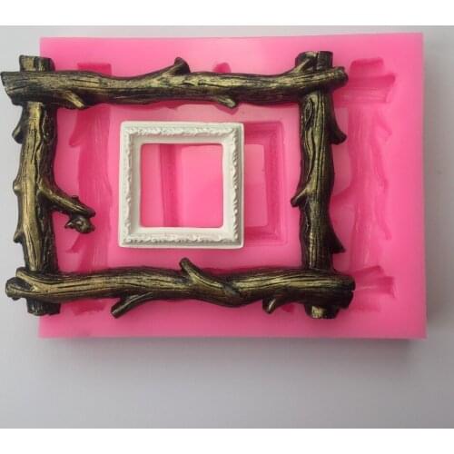 Relief Sculpture DIY Frame Round Cake Decoration Retro Frame Mold Fondant Cake Ilicone Double Sugar Geometry Resin Silicone PRZY