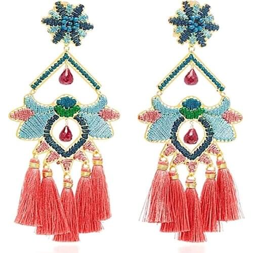 Boho handmade winding insects tassel earrings exaggerated earrings creative womens earrings wholesale 2021 new Fashion jewelry