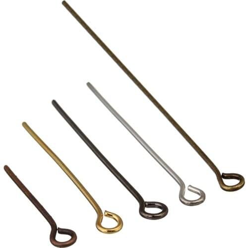 XINYAO 200pcs 20 30 40 50 mm Eye Head Pins Gold/Silver Color Head Pins for Jewelry Making Jewelry Accessories (21 gauge) F117B