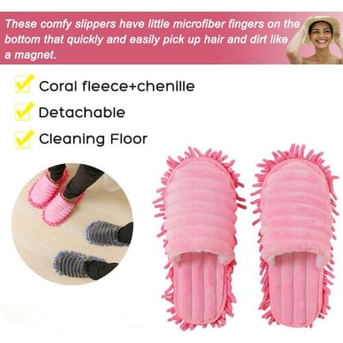 1 Pair Mop Slippers Lazy Floor Foot Socks Shoes Quick Polishing Cleaning Dust Household Tools