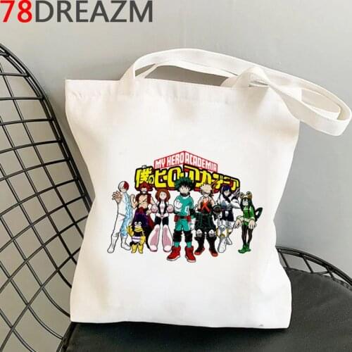 My Hero Academia shopping bag bolsas de tela shopper bolsa jute bag canvas shopper bag shoping bolsas ecologicas sac toile