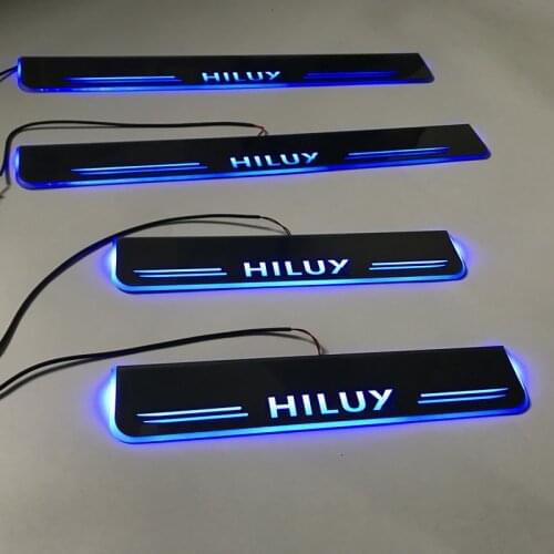 LED DOOR SILL PLATE LIGHTS moving door scuff Nerf Bars Running Boards entry guards covers fit for HILUX VIGO 2010-2014 CAR