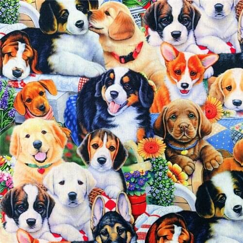 Dachshund 100% Cotton Fabric Tissus for DIY Patchwork Baby Cloth Material Pet dog Printed Fabrics Sewing Handbag Dolls Clothes