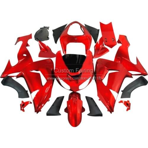 All Red fairings for Kawasaki ZX10R zx - 10r 2007 2006 Ninja ABS plastic 07 06 fairing kit ZR17