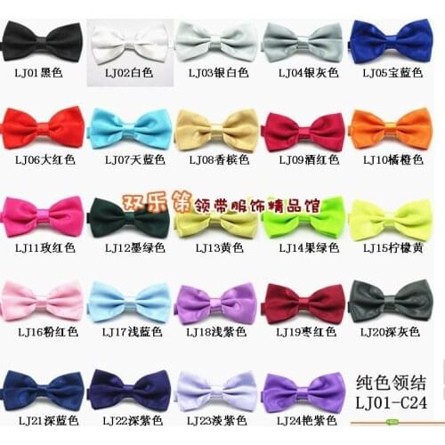 High-grade mens bow tie the grooms best man suit business dress tie pure color glossy bifold big bow tie 20pcs