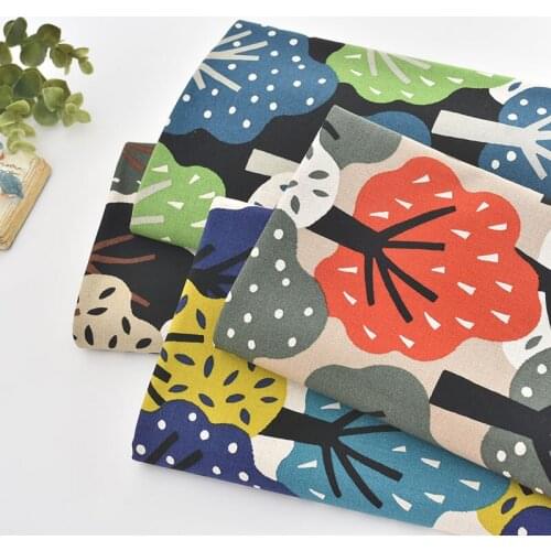 Japan vintage cotton Oil painting forest handwork fabric art Retro style Childrens Wear fabric for DIY Bag 0.5meter