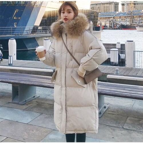 2021 Winter Fashion New Mid-Length Fur Collar Hooded Long-Sleeved Thick Warm Loose Bread Cotton-Padded Jacket Female Trend 035
