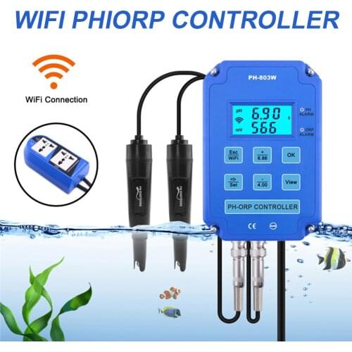 2 In 1 Digital PH ORP Redox Controller Monitor WiFi Water Quality Tester Replaceable Electrode Probe BNC For Aquarium Dropship