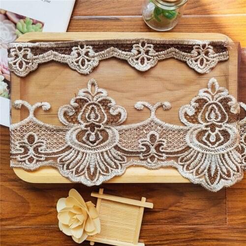 2Yards Flower Embroidery Mesh Lace Trim Wedding Bridal Ribbon Applique DIY Sewing Crafts Decoration Accessories