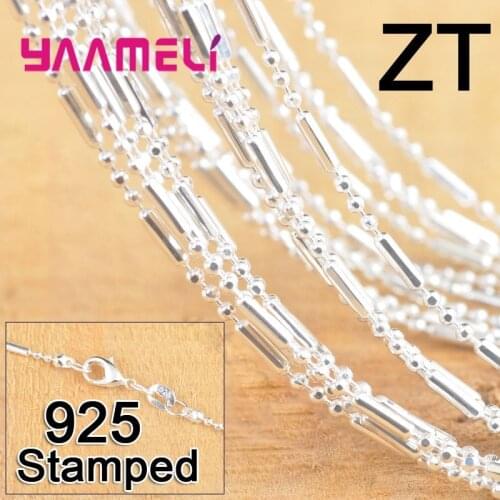20PCS Wholesale 18" 925 Sterling Silver Jewelry Necklace Chain With Lobster Clasps Fit Pendant Woman Man Jewelry Making Findings