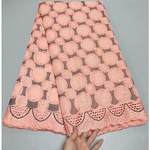 2021Latest High Quality African Nigerian Tulle Lace Fabric Swiss Cotton Embroidery Guipure Dress Wedding Damask Party 5yards