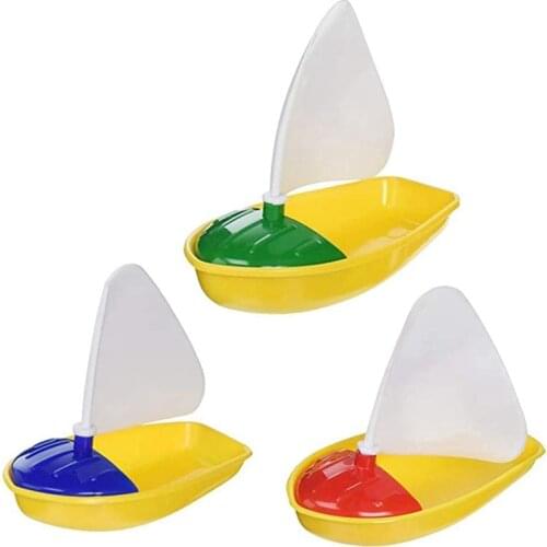 3Pcs Bath Boat Toy Plastic Sailboats Toys Bathtub Sailing Boat Toys for Kids (Multicolor Small+Middle+Large Size)