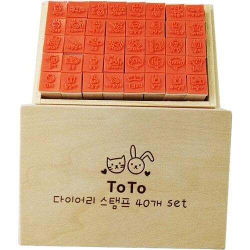 4 Set/lot New Cute Animal Wooden Stamps Diary Pattern Rubber Stamp Clear Stamps For Gift Wholesale