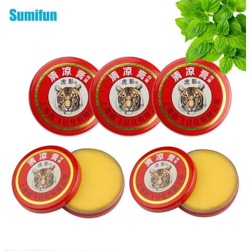 5Pcs Tiger Balm Mint Cooling Oil Treat Headache Dizziness Heatstroke Ointment Muscle Pain Relief Body Massage Anti Itching Cream