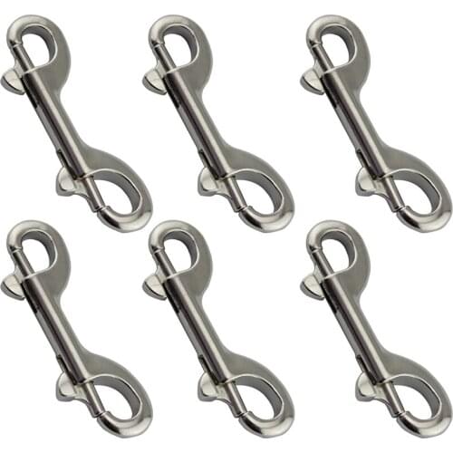 5Pcs Durable Stainless Steel 90mm Double Ended Clip Hook Bolt Snap Scuba Diving Buckle Diving Kayak Paddle Leash Accessories