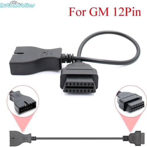 For GM12 OBD2 Adapter Cable for G-M 12 Pin to ODB2 16Pin Cable GM12 OBDII Connector OBD1 Auto Diagnosis Tool for GM 12 Pin 12Pin
