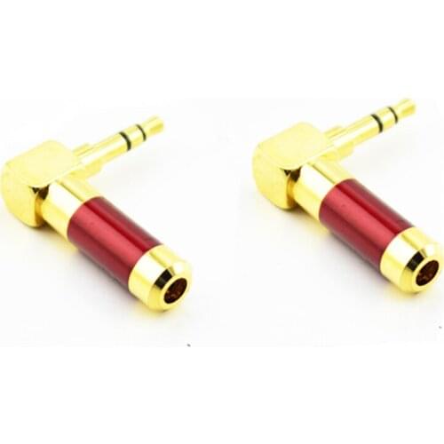 5pcs\lot angle male Pailiccs 3.5mm Setero Plug Headphone Plug Gold