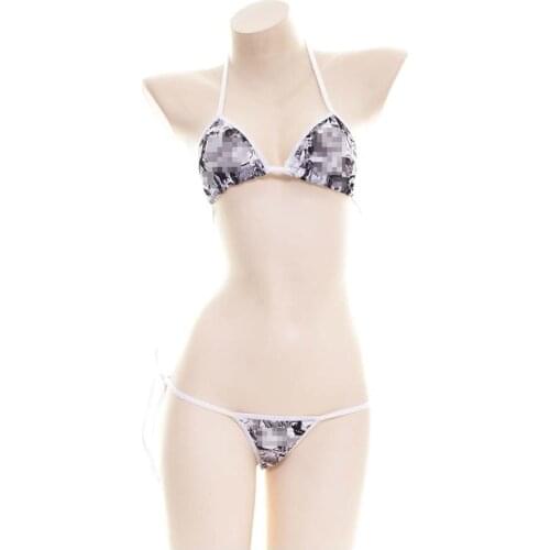 Bikini Sexy Sling Lace printing Anime Comic girl Beach Sunbathing spa mayo swimwear women swimsuit biquini bikinis monokini