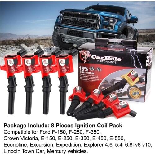 CARBOLE 8Pcs Super Ignition Coils High Energy Coils For Ford LINCOLN MERCURY 4.6L 5.4L 6.8L V8 1998-2004 DG508RH Car Accessory