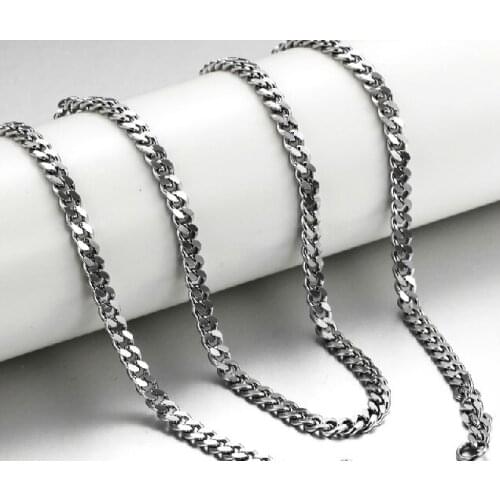 Lot of 5 meters in bulk 3.6mm Stainless Steel fashion curb link chain Jewelry Finding /Marking Chain DIY no any clasp