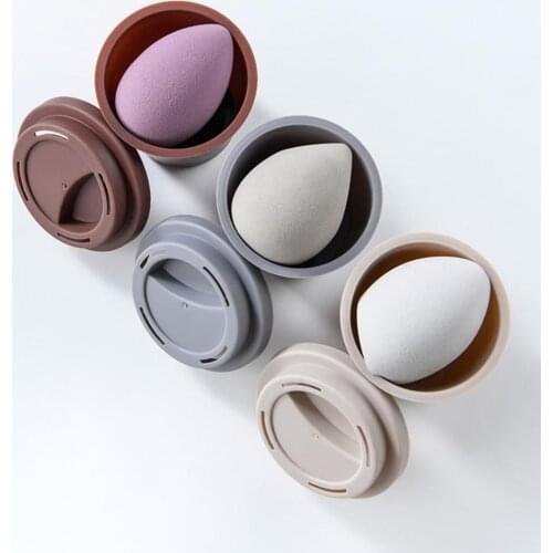 Cup Shape Beauty Egg Storage Box Portable Anti-mold Sponge Puff Holder Case