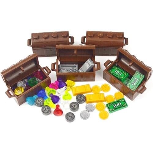 City Accessories Diamonds Crystal Bricks Building Blocks Jewlery Box Gem Precious Stone Caribbean Pirate Figure Treasure Toy