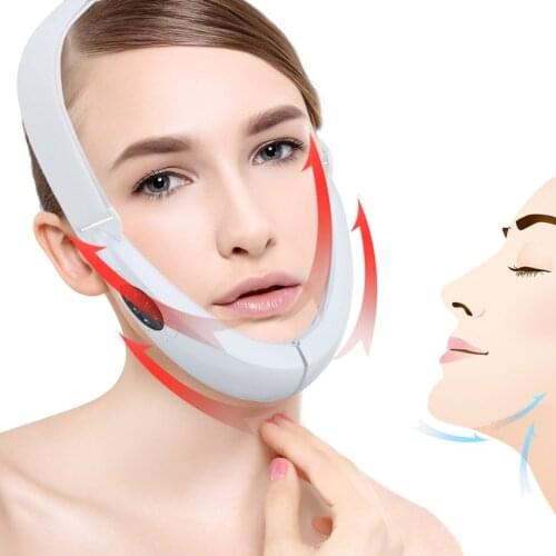 Electric V-Face Shaping Massager Facial Lifting Slimming Red Blu-Ray Chin Shaping Massager V-Line Cheek Lift Up
