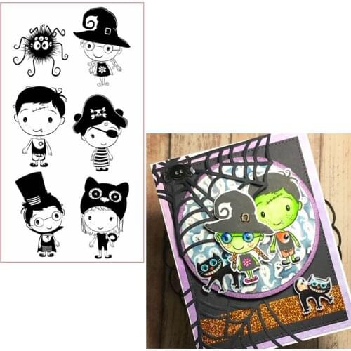Halloween Tiny Kids Clear Stamps Halloween Stamps For DIY Card Making Kids Transparent Silicone Stamp New 2019
