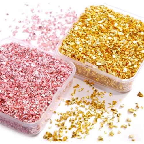 80g/Box Gold Silver Crushed Glass Stones Resin Filling For DIY Epoxy Resin Irregular Nail Art Decoration Jewelry Making