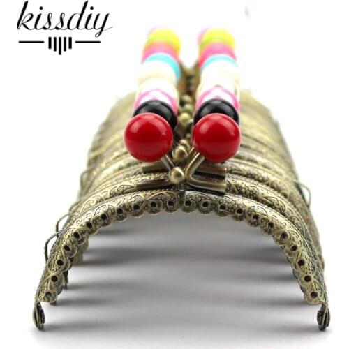 KISSDIY 20pcs 8.5CM antique Bronze Coin metal Purse Frame 11 Color Candy Head Kiss Clasp Cluth DIY Bag Metal clasp Accessorie