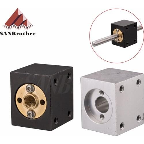 SANBrother T8 Lead Screw Nut Housing Bracket For 3D Printer Parts T8 Trapezoidal Lead Screw Conversion Nut Seat Aluminum Block